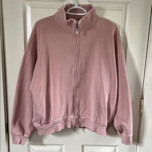 PINK Victoria's Secret Dusty Pink Baggy Zip-Up Hoodie Size Large Loungewear